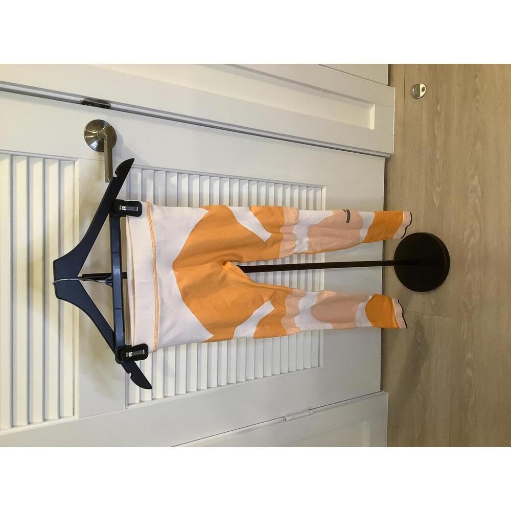 Stella McCartney Adidas Athleisure Workout Leggings Orange White XS